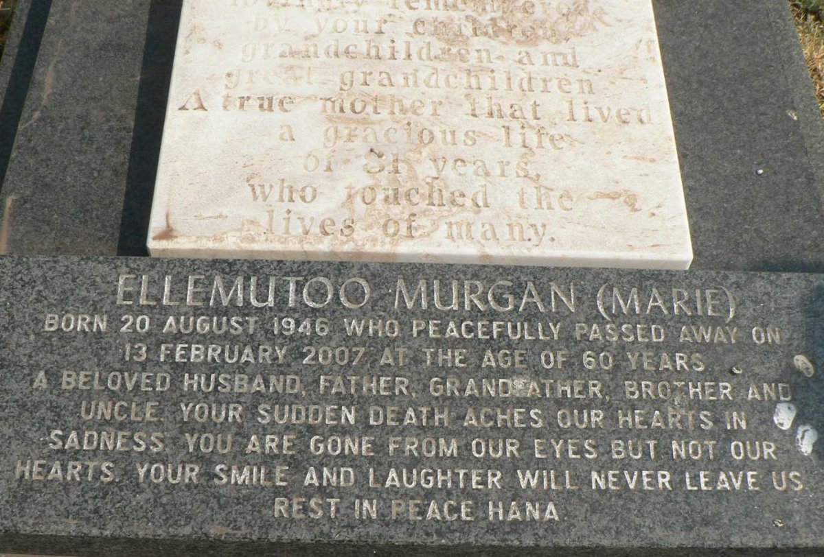 MURGAN Ellemutoo 1946-2007