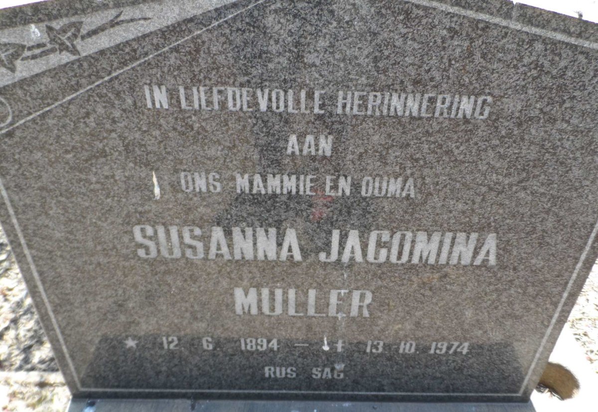 MÜLLER Susanna Jacomina 1894-1974