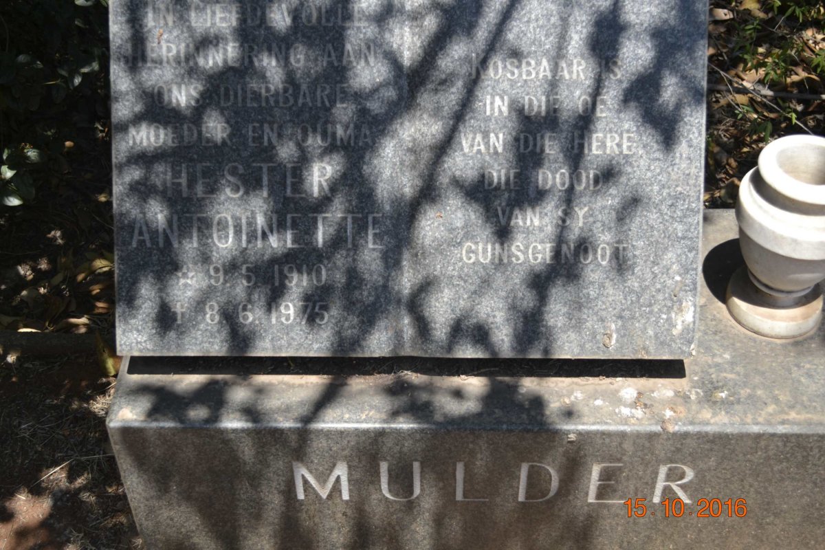 MULDER Hester Antoinette 1910-1975