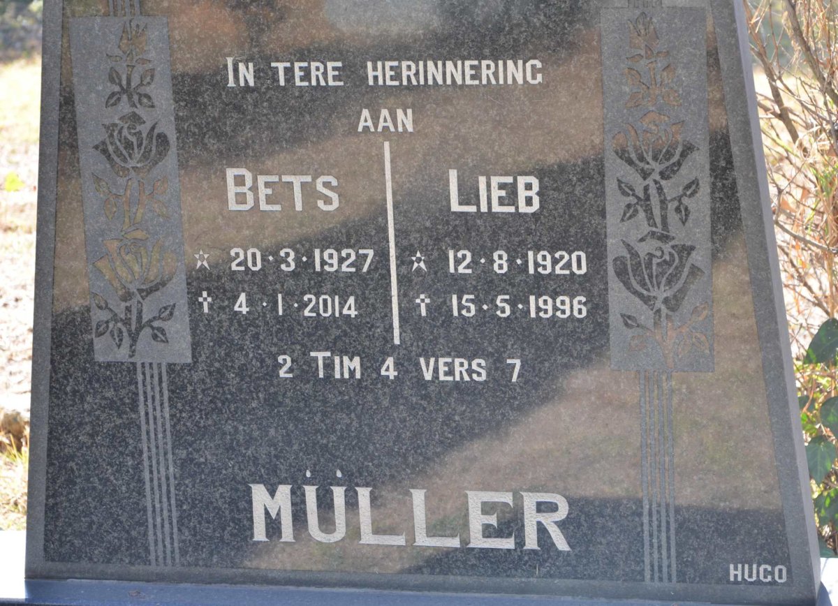 MÜLLER Lieb 1920-1996 &amp; Bets 1927-2014