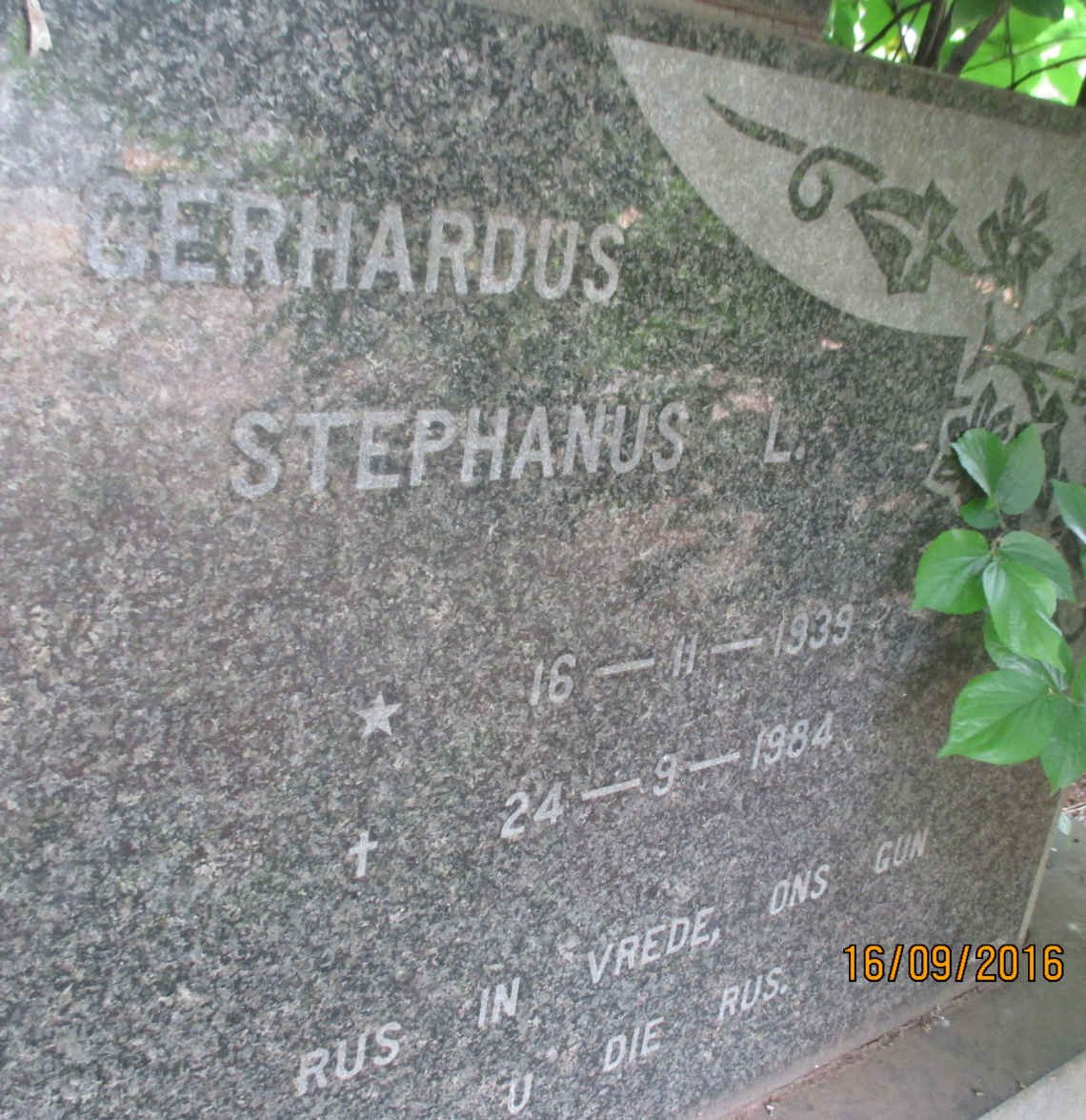 MYNHARDT Gerhardus Stephanus L. 1939-1984