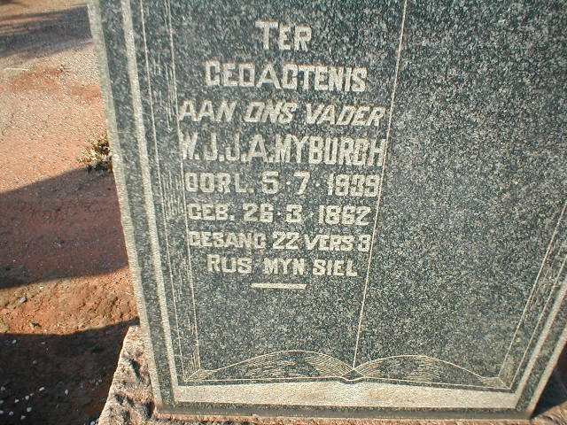MYBURGH W.J.J.A. 1862-1939