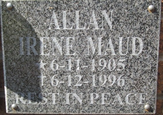 ALLAN Irene Maud 1905-1996