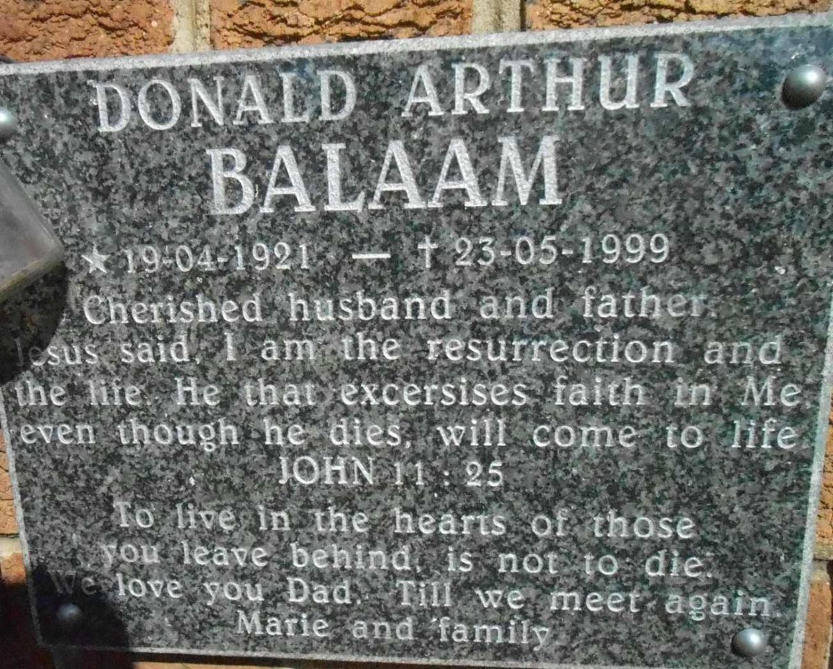 BALAAM Donald Arthur 1921-1999