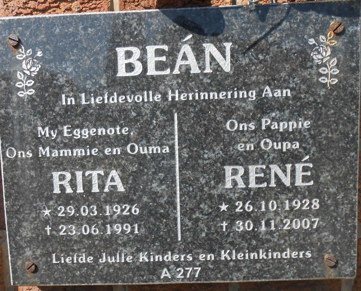 BEÁN René 1928-2007 &amp; Rita 1926-1991