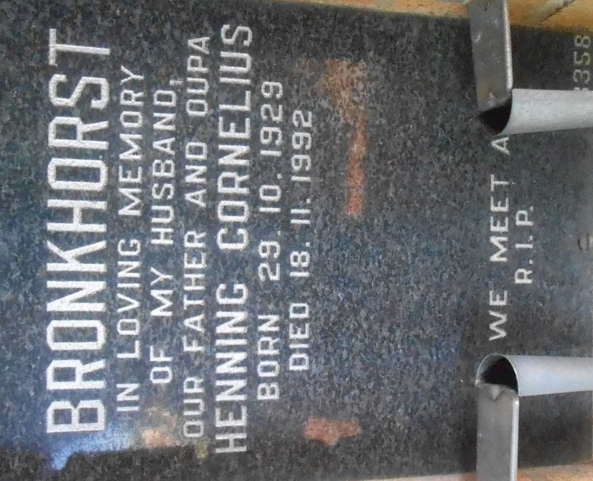 BRONKHORST Henning Cornelius 1929-1992