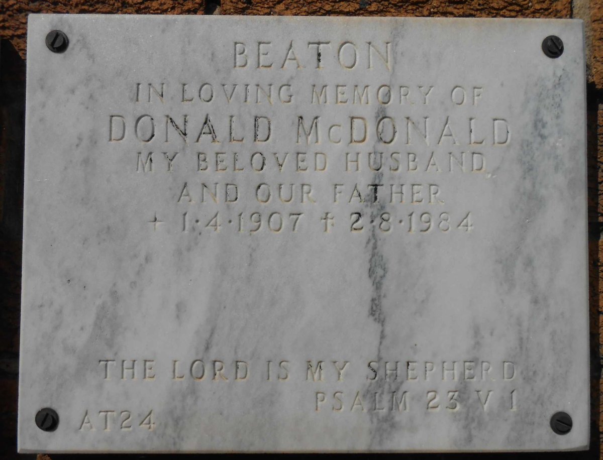 BEATON Donald McDonald 1907-1984