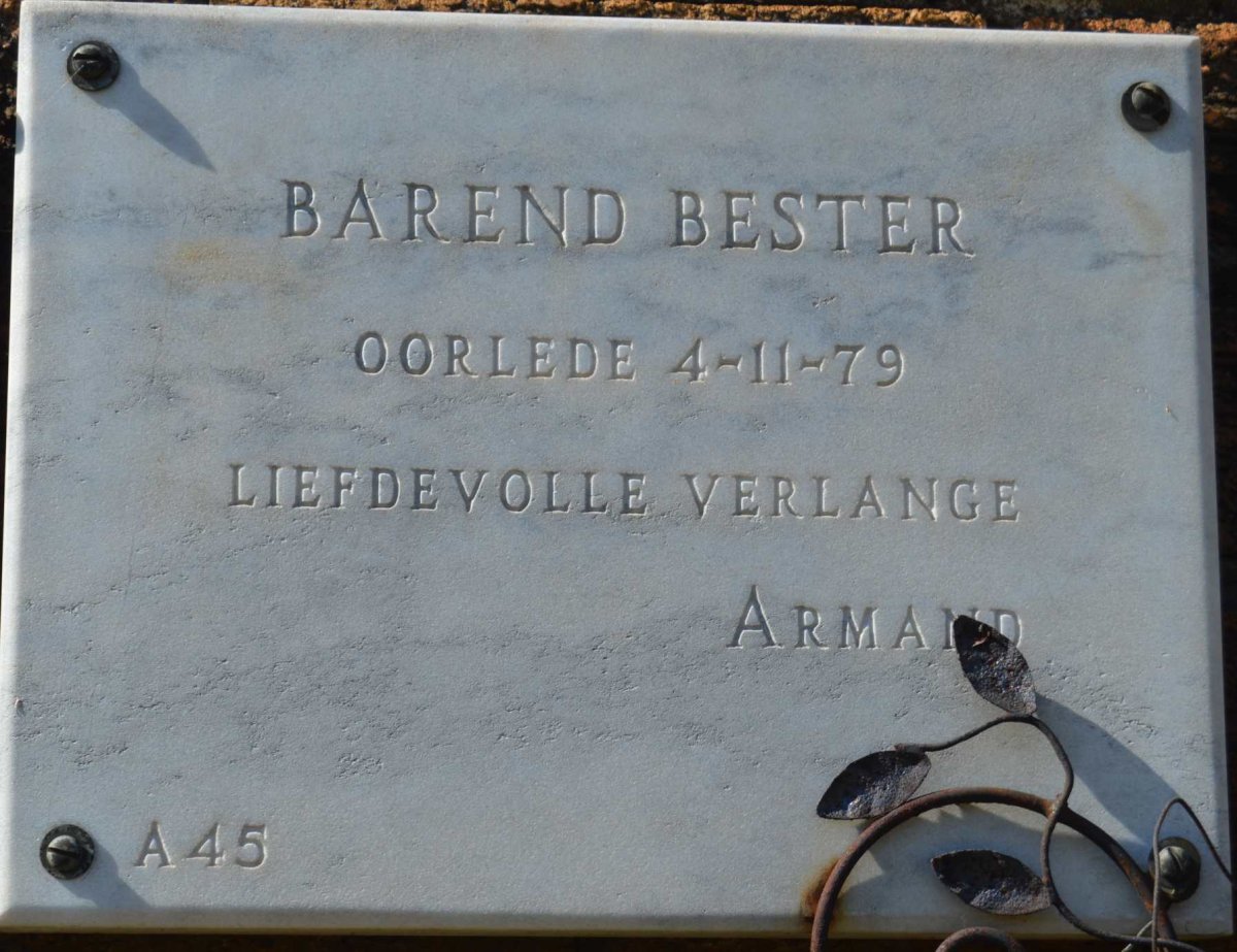 BESTER Barend -1979