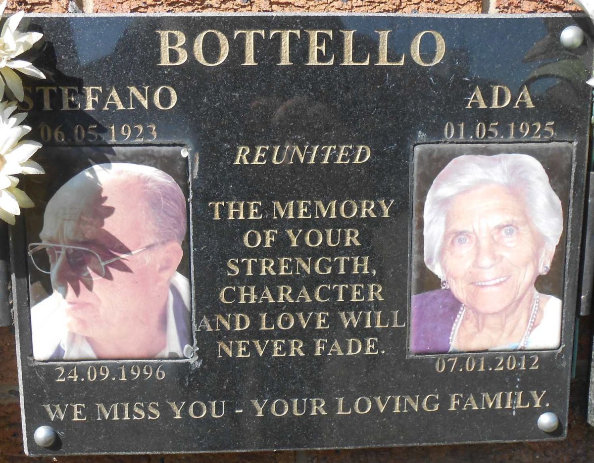 BOTTELLO Stefano 1923-1996 &amp; Ada 1925-2012