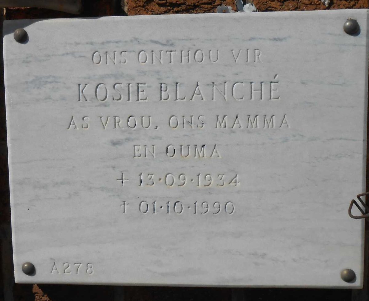 BLANCHÉ Kosie 1934-1990