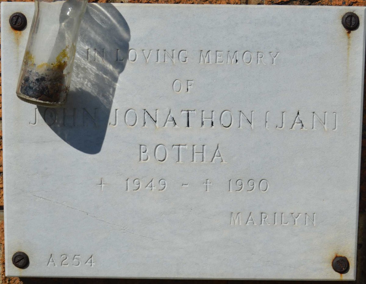 BOTHA John Jonathon 1949-1990