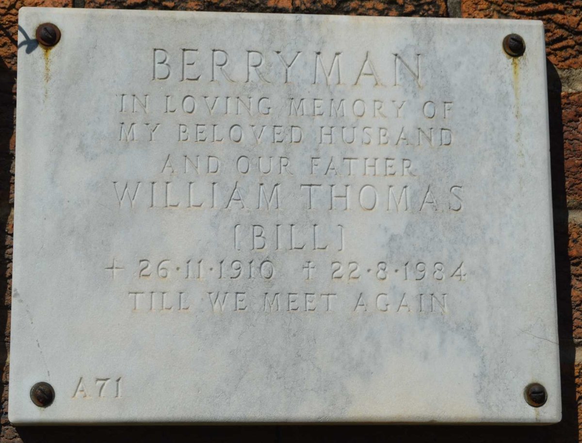 BERRYMAN William Thomas 1910-1984