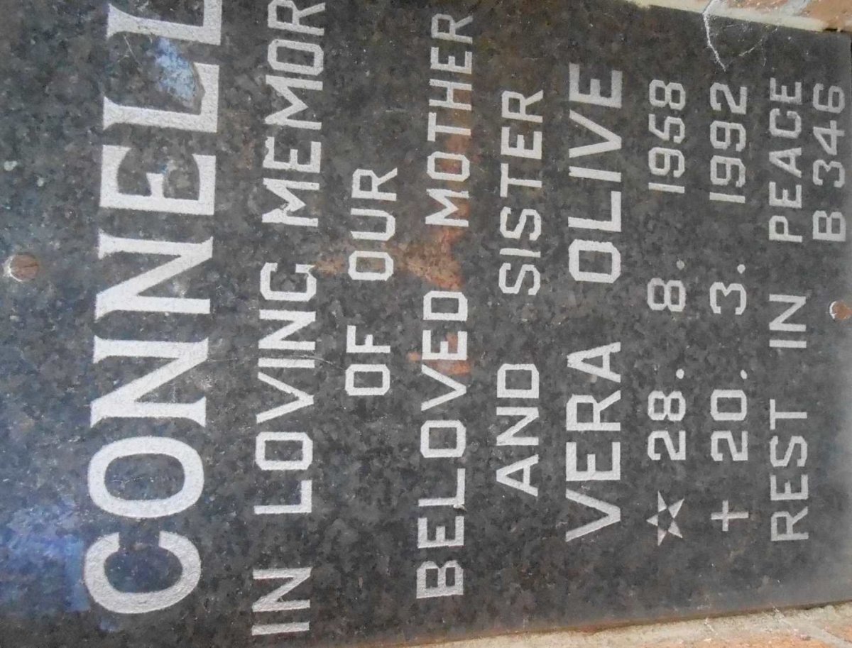 CONNELL Vera Olive 1958-1992