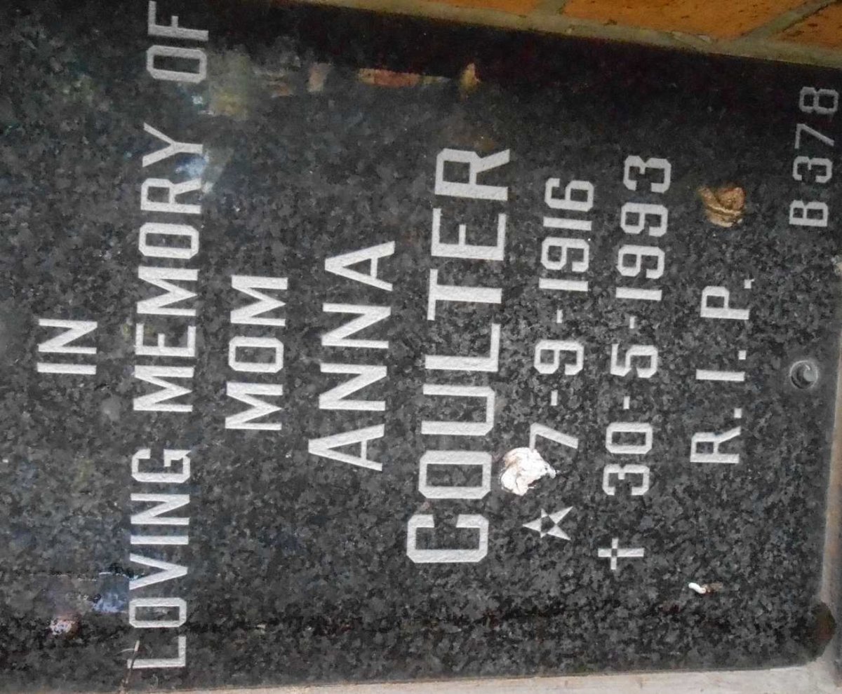 COULTER Anna 1916-1993
