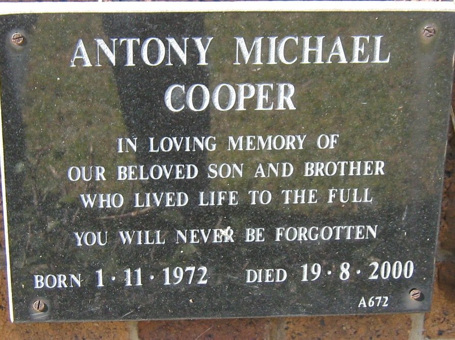COOPER Anthony Michael 1972-2000