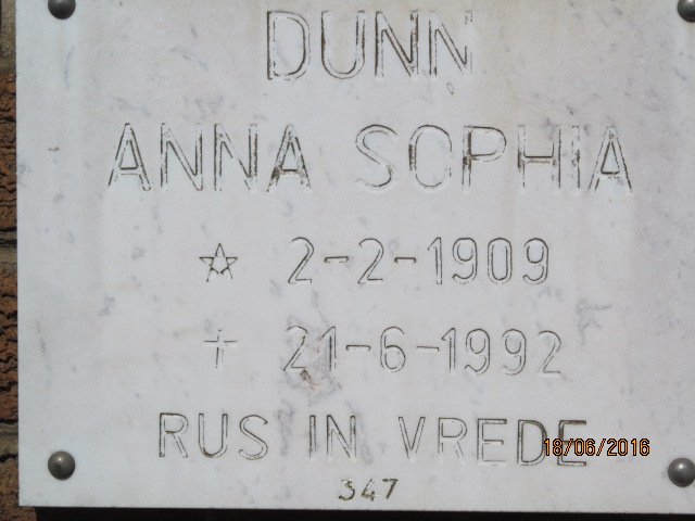 DUNN Anna Sophia 1909-1992