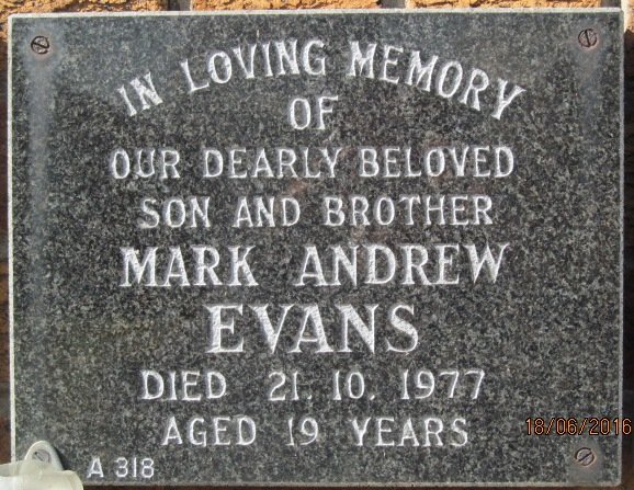 EVANS Mark Andrew -1977