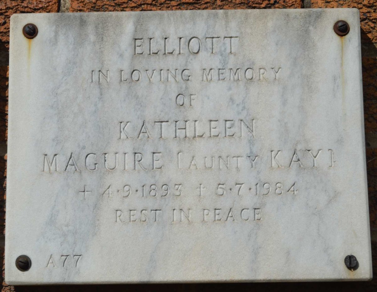 ELLIOTT Kathleen Maguire 1893-1984