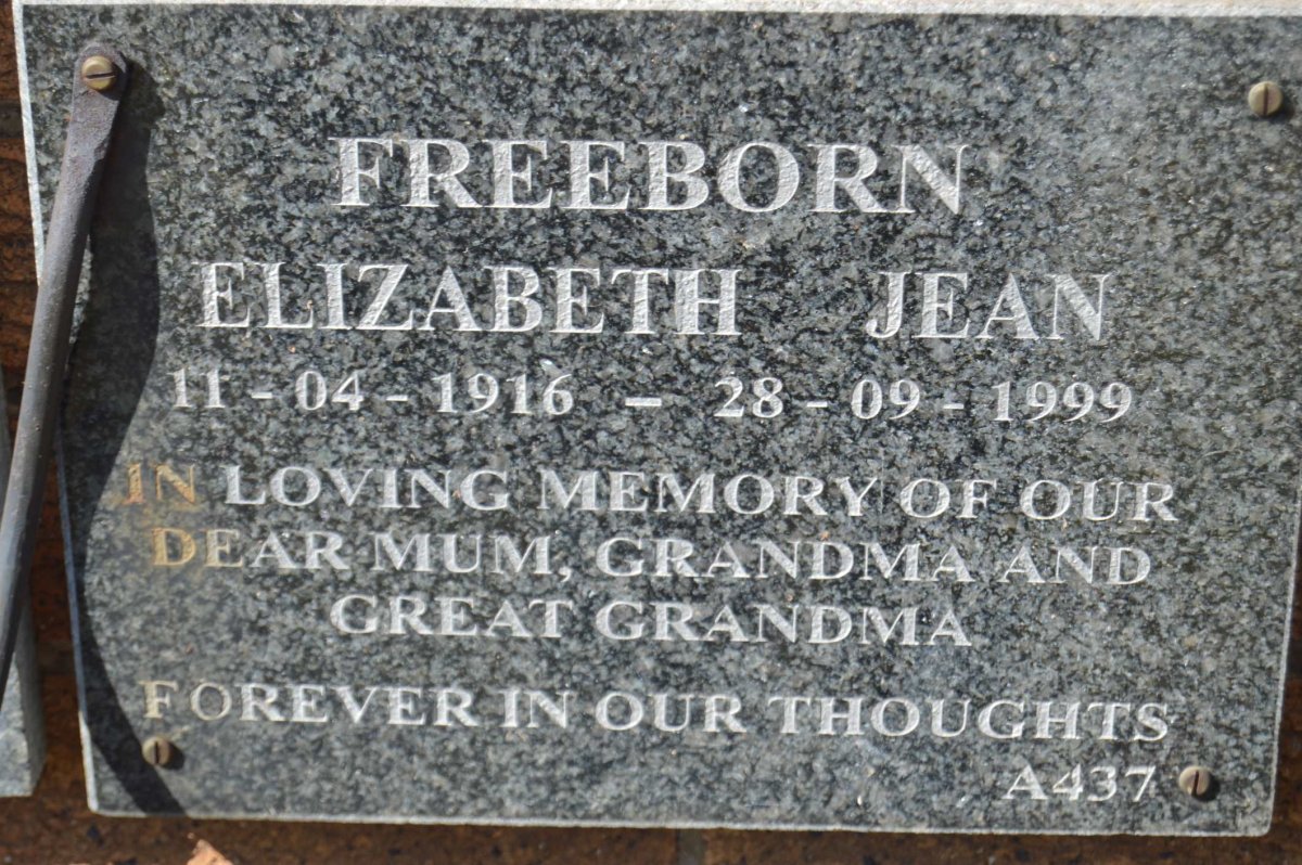 FREEBORN Elizabeth Jean 1916-1999