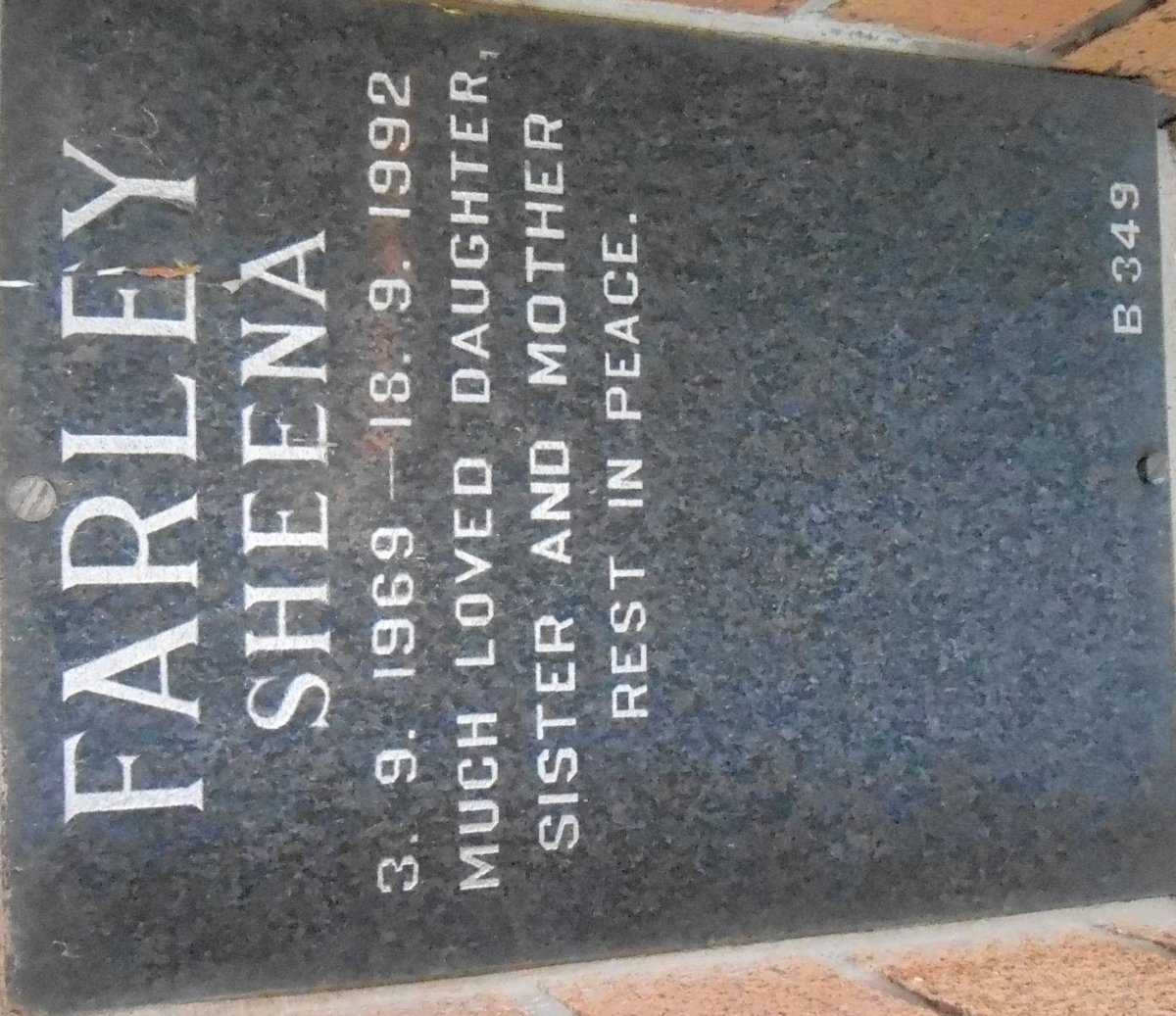 FARLEY Sheena 1969-1992