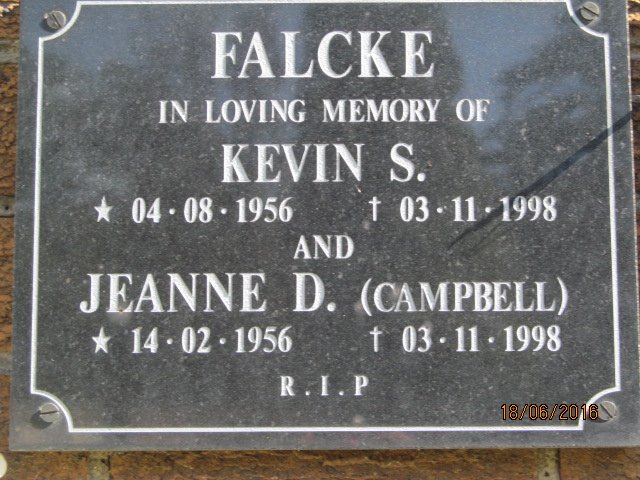 FALCKE Kevin S. 1956-1998 &amp; Jeanne D. CAMPBELL 1956-1998