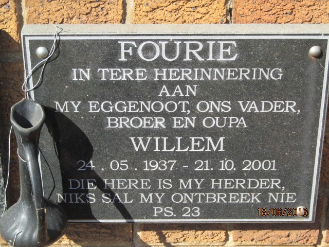 FOURIE Willem 1937-2001