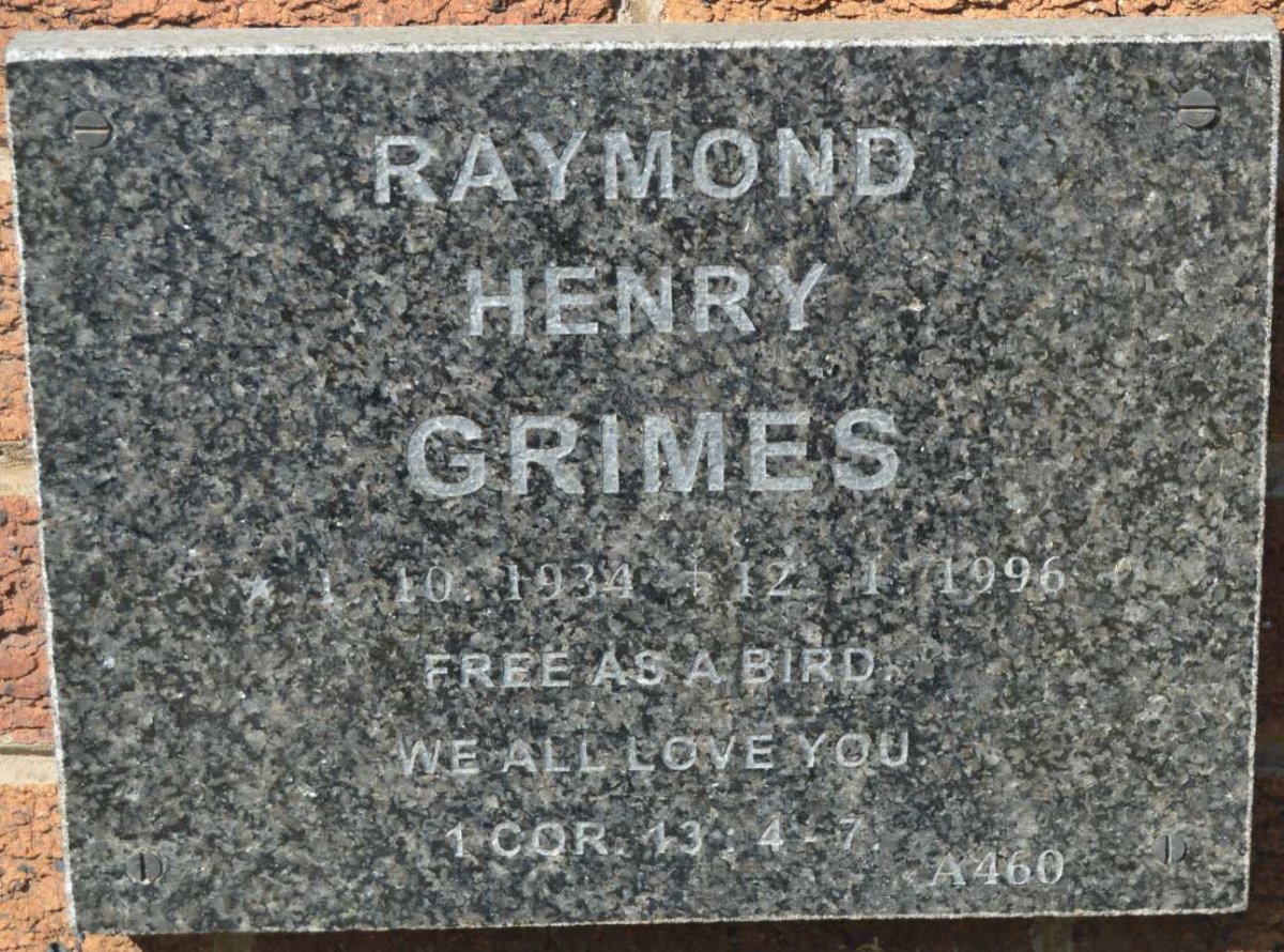 GRIMES Raymond Henry 1934-1996
