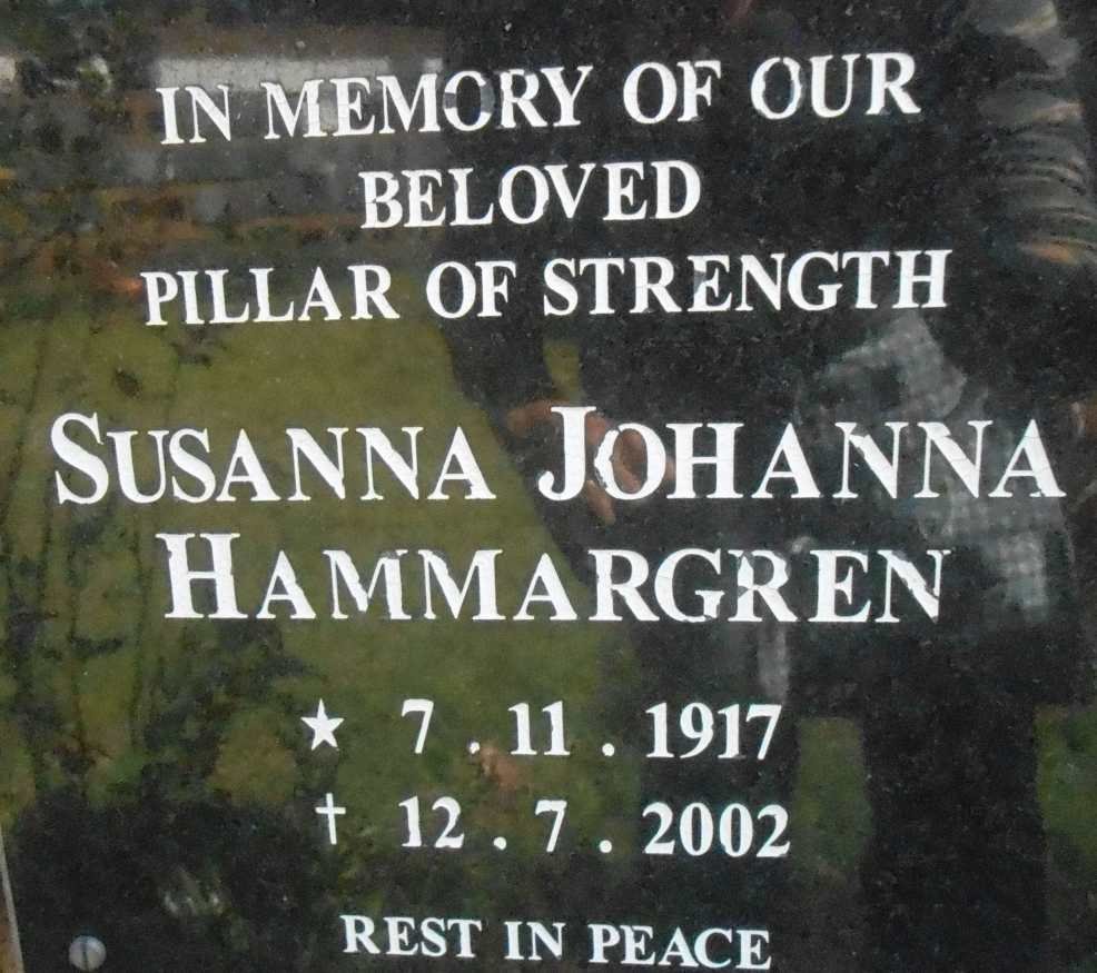 HAMMARGREN Susanna Johanna 1917-2002