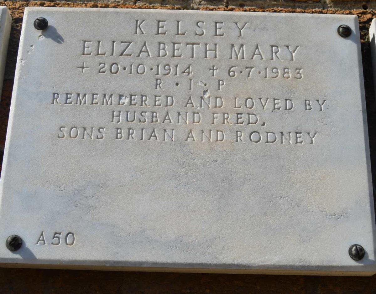 KELSEY Elizabeth Mary 1914-1983