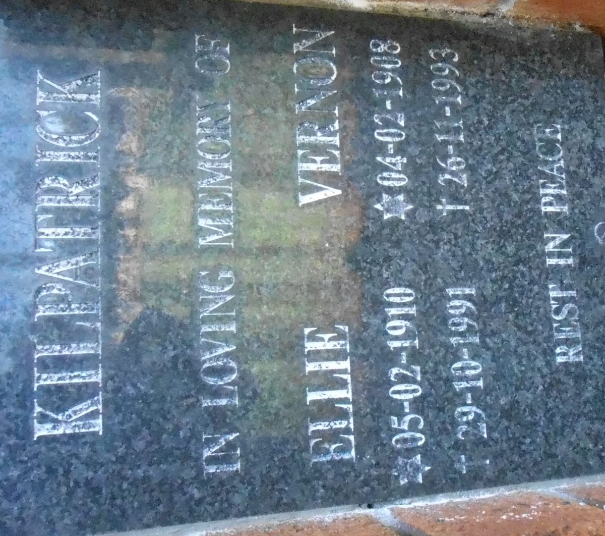 KILPATRICK Vernon 1908-1993 &amp; Ellie 1910-1991