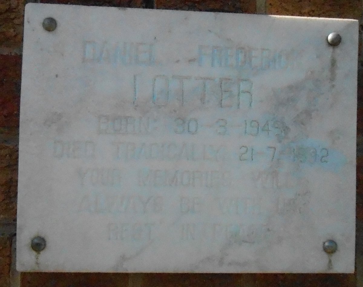 LOTTER Daniel Frederick 1949-1992
