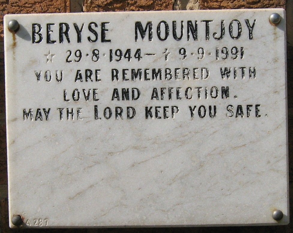 MOUNTJOY Beryse 1944-1991
