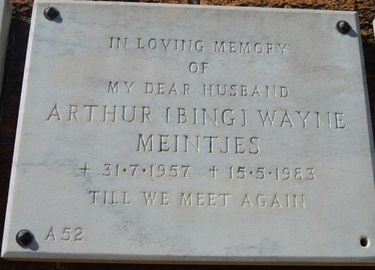 MEINTJES Arthur Wayne 1957-1983