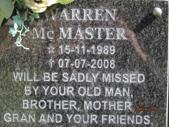 McMASTER Warren 1989-2008
