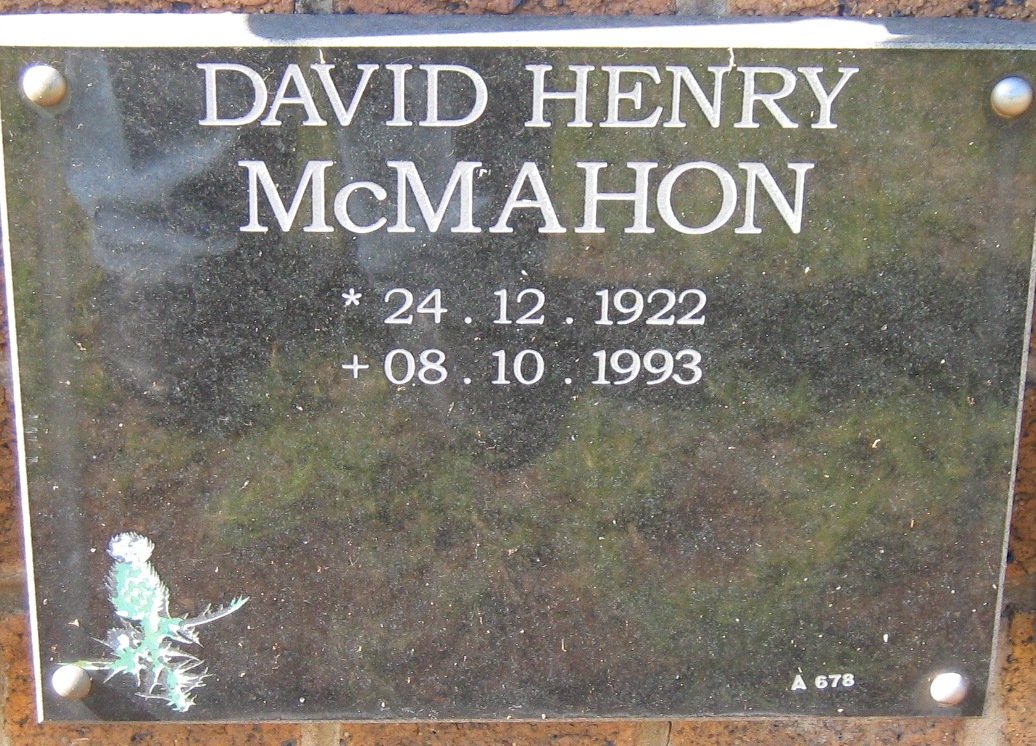 McMAHON David Henry 1922-1923