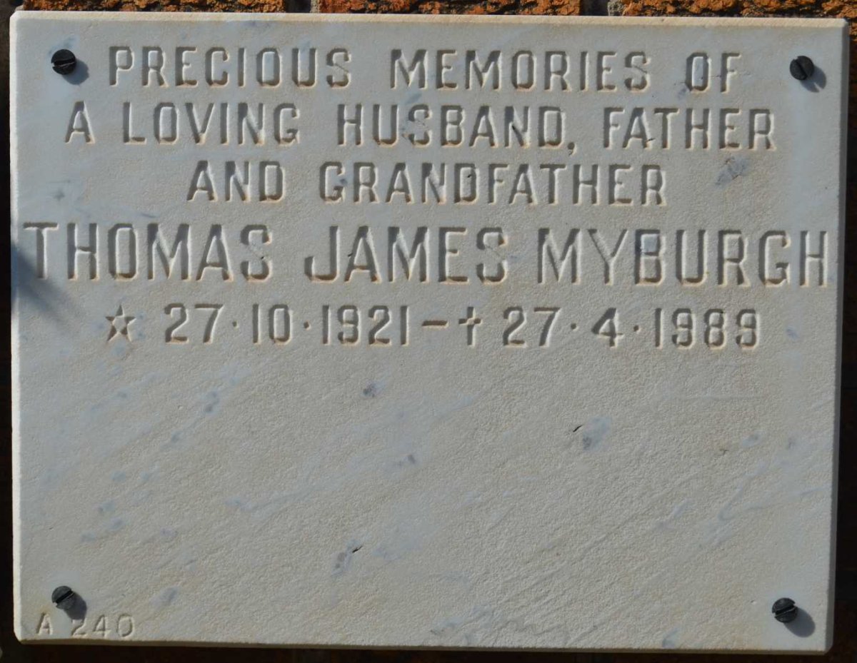 MYBURGH Thomas James 1921-1989