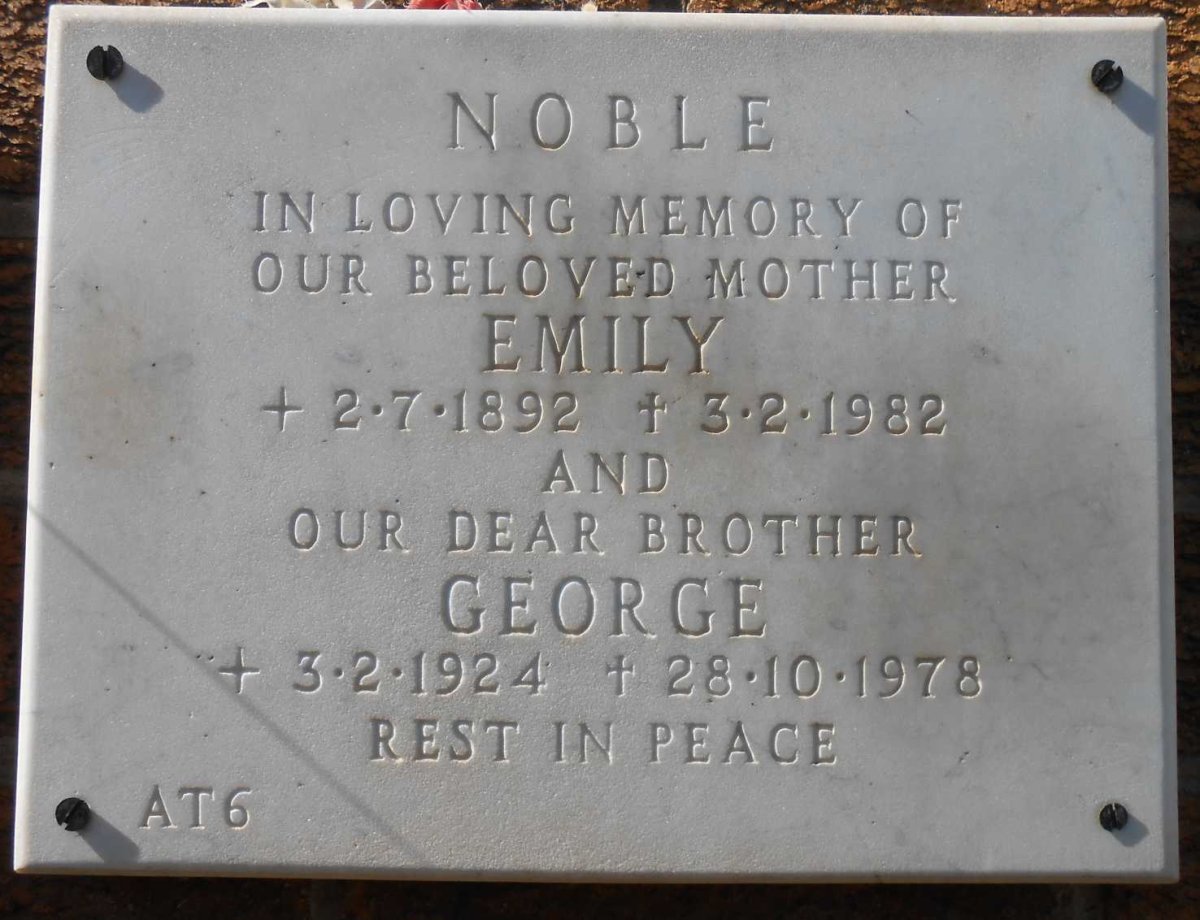 NOBLE Emily 1892-1982 :: NOBLE George 1924-1978