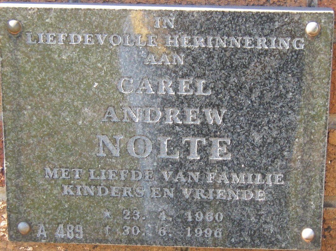 NOLTE Carel Andrew 1960-1996