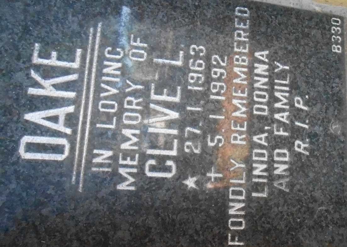 OAKE Clive L. 1963-1992
