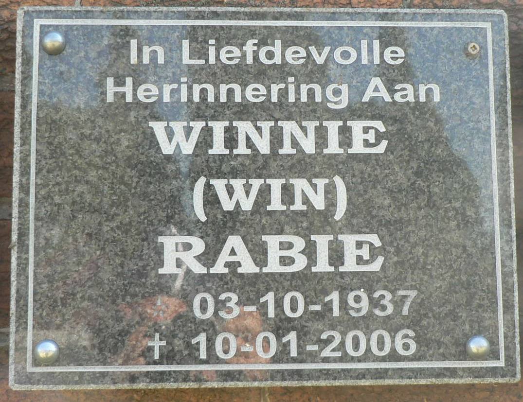 RABIE Winnie 1937-2006