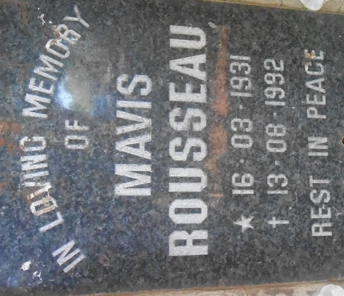ROUSSEAU Mavis 1931-1992