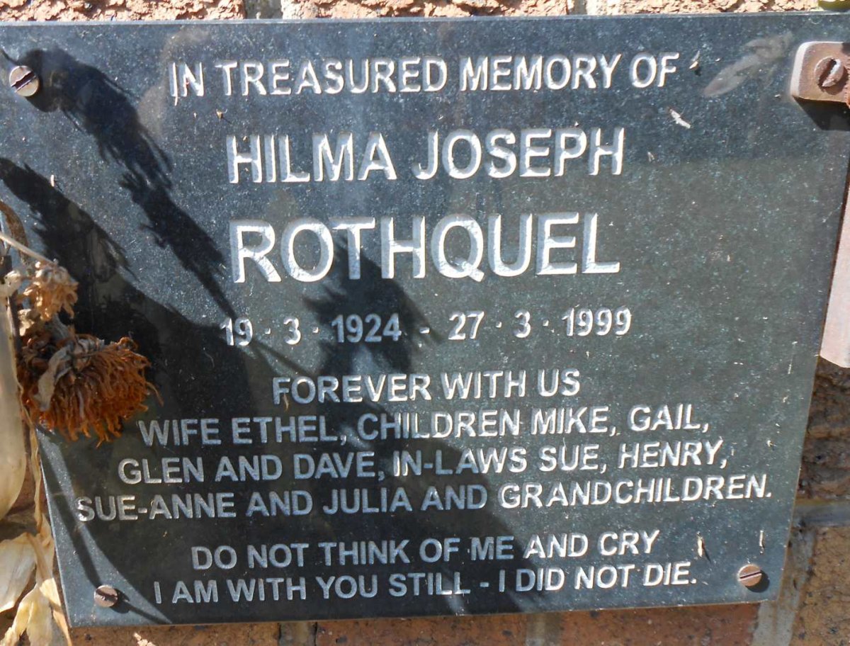 ROTHQUEL Hilma Joseph 1924-1999