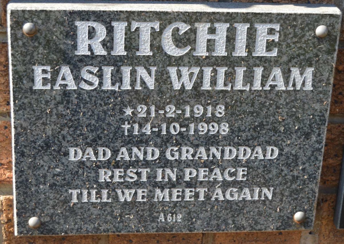 RITCHIE Easlin William 1918-1998
