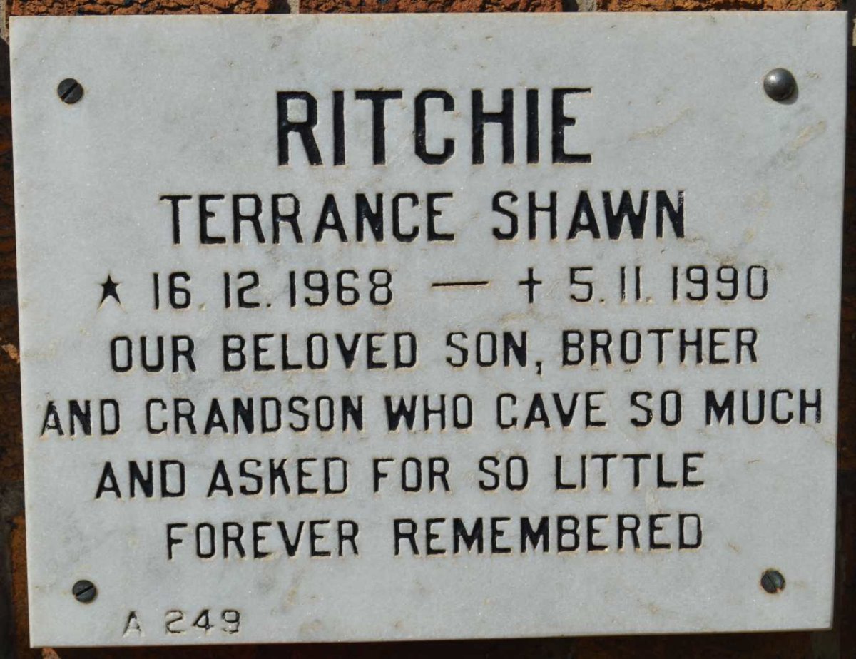 RITCHIE Terrance Shawn 1968-1990