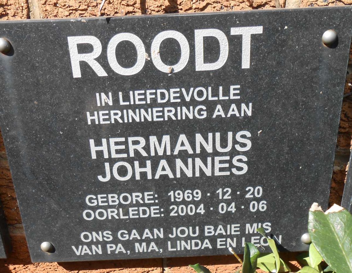 ROODT Hermanus Johannes 1969-2004