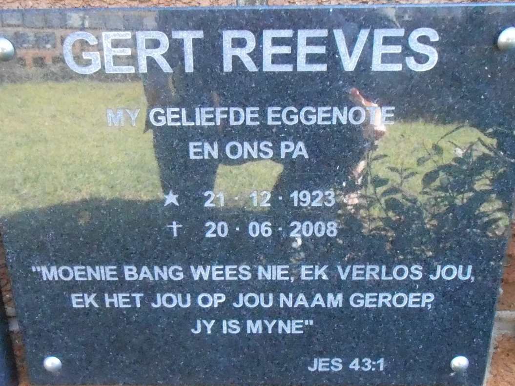 REEVES Gert 1923-2008