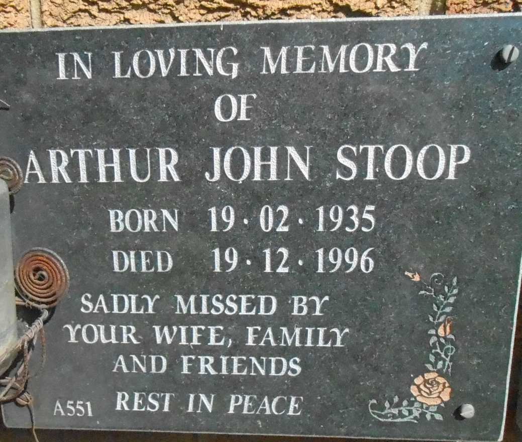 STOOP Arthur John 1935-1996