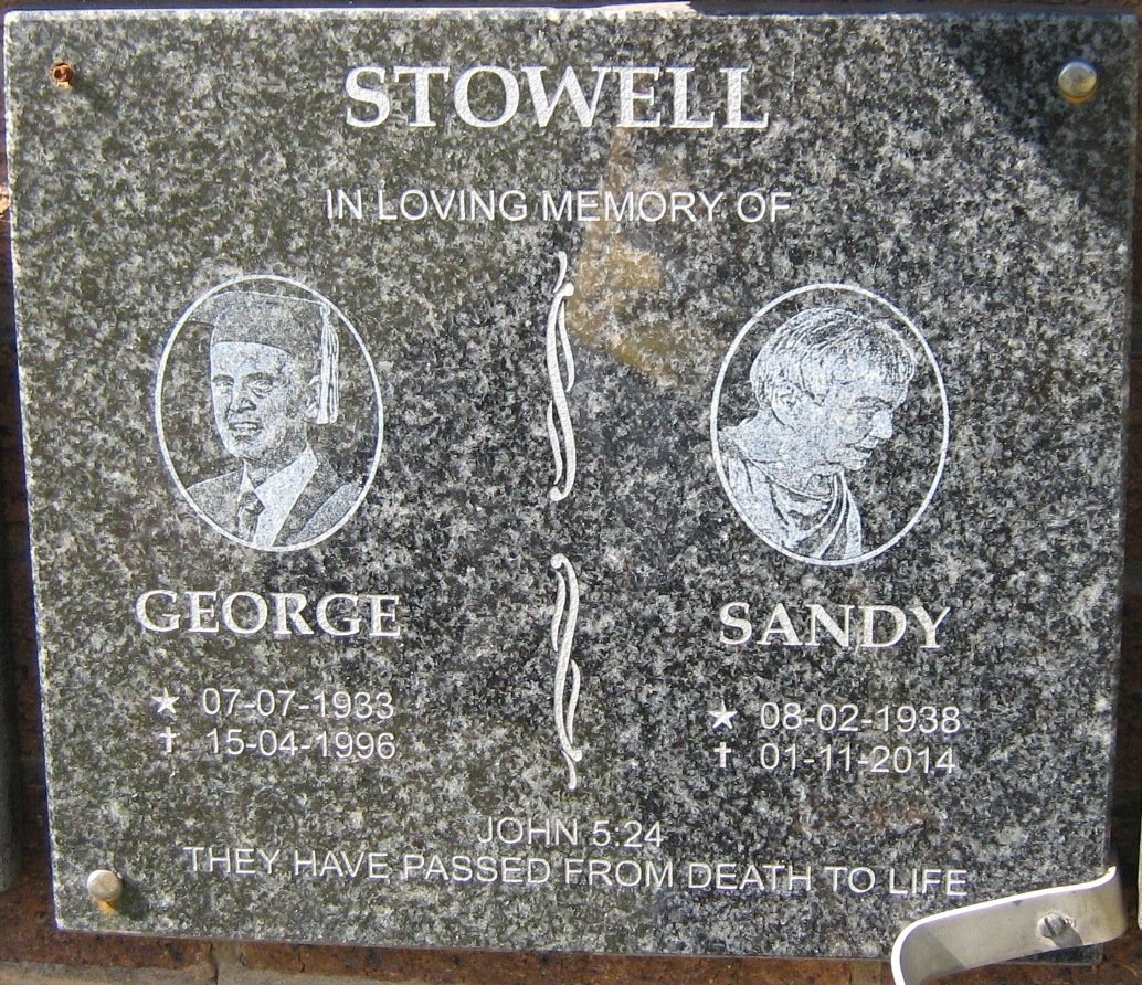 STOWELL George 1933-1996 &amp; Sandy 1938-2014