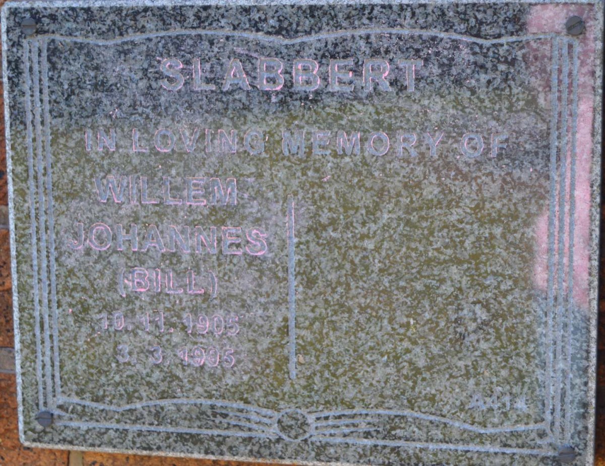 SLABBERT Willem Johannes 1905-1995