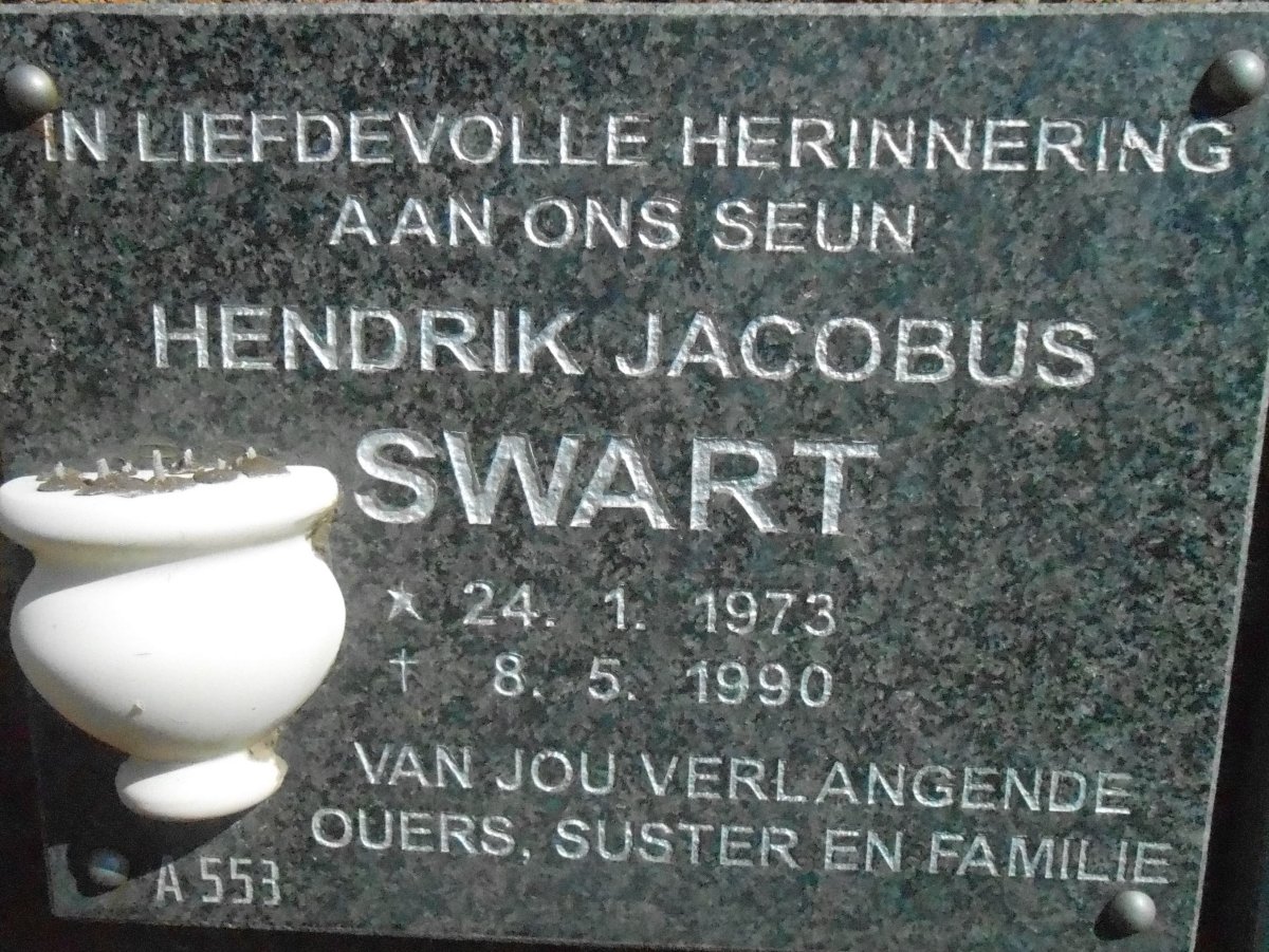 SWART Hendrik Jacobus 1973-1990